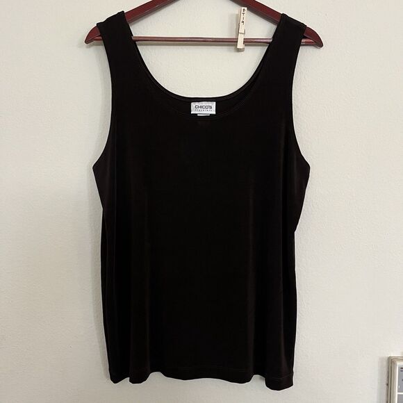 Chico's Travelers Collection Brown Slinky Tank Shell Cami Top SZ 3 (XL) - Picture 1 of 7